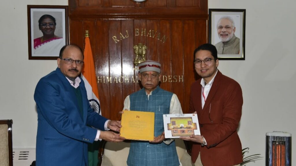 CPG Ambesh Upmanyu presents Book of Postage stamps on Shree Ram to Governor Shukla HIMACHAL HEADLINES