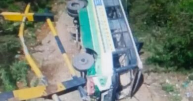 HRTC bus with about 25 people lost control in Bilaspur, ten people got hurt HIMACHAL HEADLINES