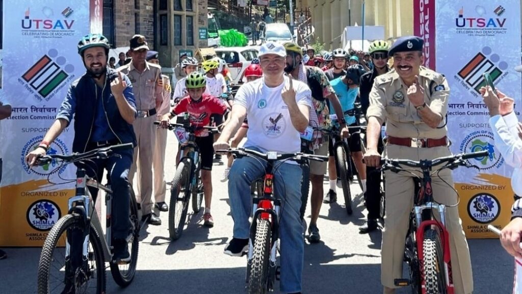 State Election Department ropes in cyclists across the state to create awareness of polls HIMACHAL HEADLINES