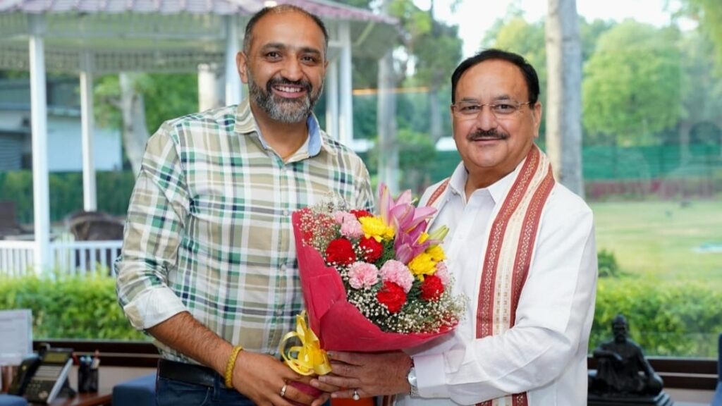 BJP media in-charge Karan Nanda met National President and Union Health Minister JP Nadda BJP media in-charge Karan Nanda met National President and Union Health Minister JP Nadda HIMACHAL HEADLINES