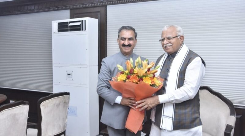 Sukhu met Khattar for the Shanan Power Project rights and pending BBMB share HIMACHAL HEADLINES