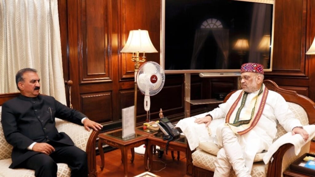 CM Sukhu requests Amit Shah to release Rs. 9,042 crore in financial assistance under the post-disaster assessment HIMACHAL HEADLINES