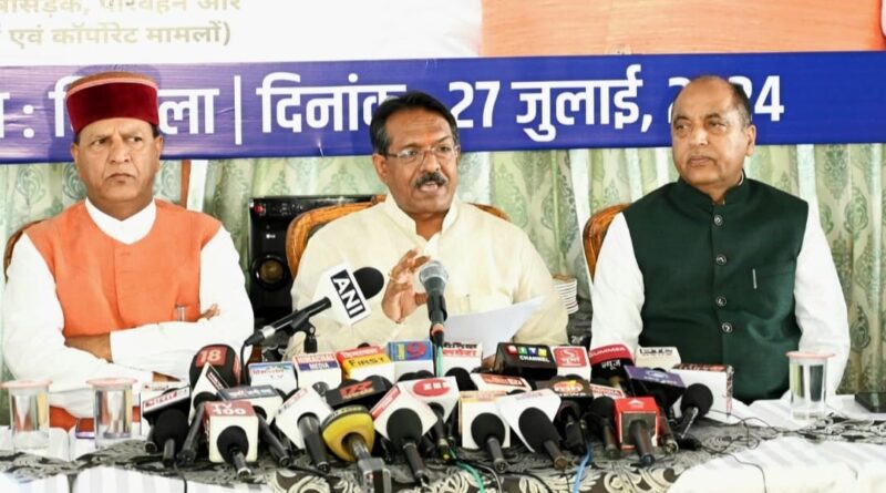 Himachal will receive an amount of Rs 10351.82 crore from central revenue: Malhotra HIMACHAL HEADLINES