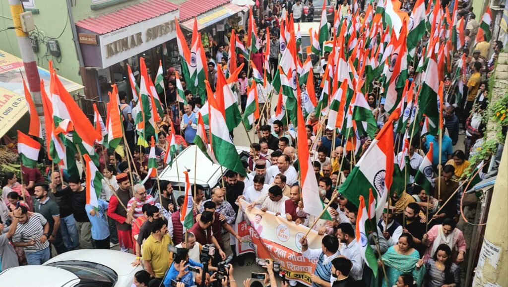 Jairam Thakur participated in Tiranga Yatra at Shimla HIMACHAL HEADLINES