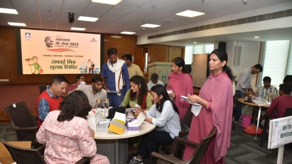 SJVN organized Health Camp for Sanitation & Construction Workers at CHQ, Shimla HIMACHAL HEADLINES