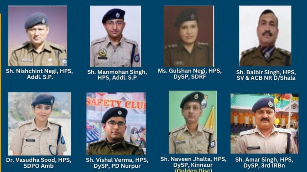 Himachal Police Officers Honoured with DGP Disc Award for Exemplary Service HIMACHAL HEADLINES