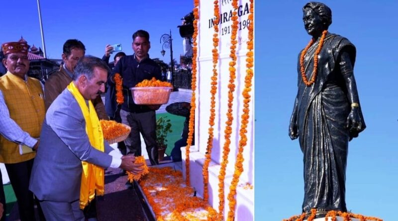 CM Sukhu offers floral tributes to former PM Indira Gandhi HIMACHAL HEADLINES