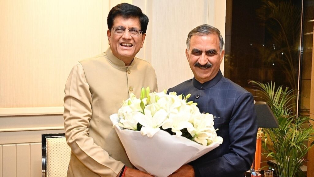 Sukhu calls on Piyush Goyal, Requests for special industrial package for Himachal HIMACHAL HEADLINES