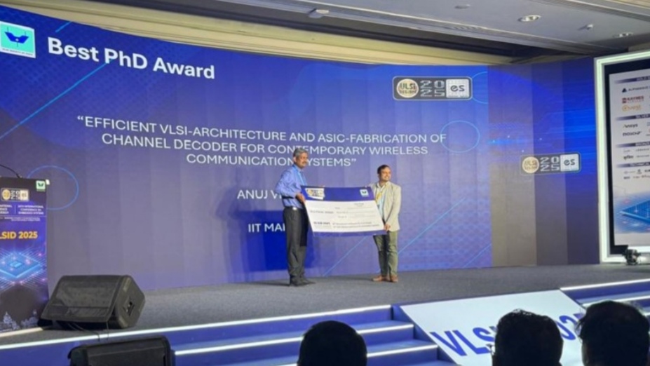 Dr. Anuj Verma from IIT-Mandi Awarded Best PhD Thesis atVLSID 2025 Conference HIMACHAL HEADLINES