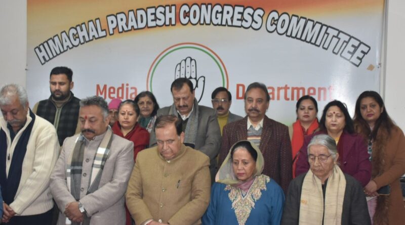 Congress workers remembered Father of the Nation Mahatma Gandhi HIMACHAL HEADLINES