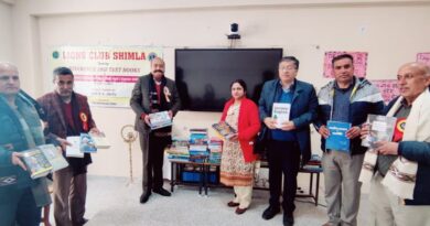 Lions Club Shimla Donates Books Worth ₹35,000 to Promote Education Lions Club Shimla Donates Books Worth ₹35,000 to Promote Education HIMACHAL HEADLINES