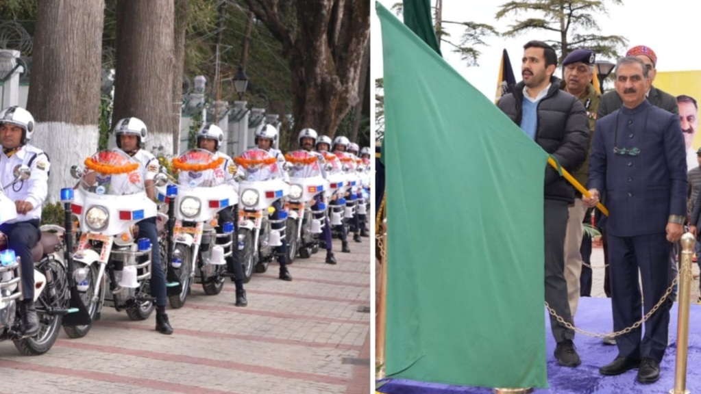 Sukhu flags off 27 police motorcycles for road safety HIMACHAL HEADLINES