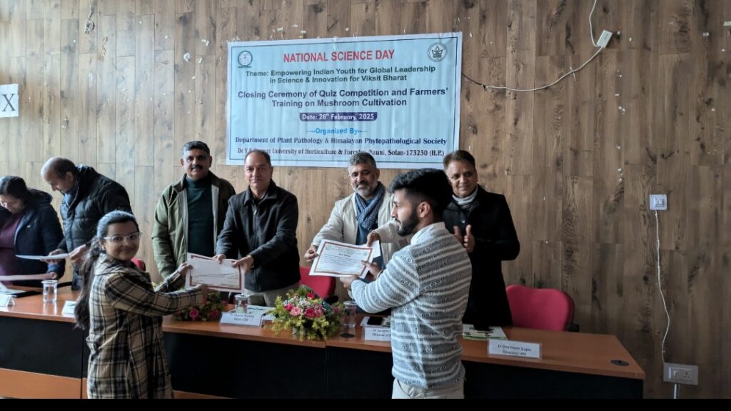 National Science Day: Winners of Quiz competition felicitated at Nauni National Science Day: Winners of Quiz competition felicitated at Nauni HIMACHAL HEADLINES