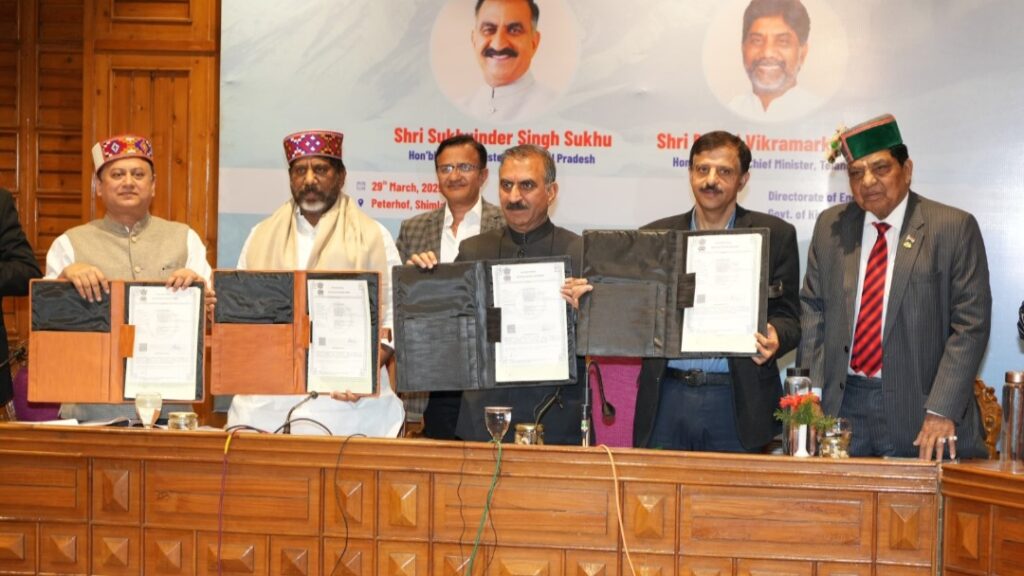 Himachal inks MoUs with Telangana Government for establishing Seli and Miar HEPs HIMACHAL HEADLINES