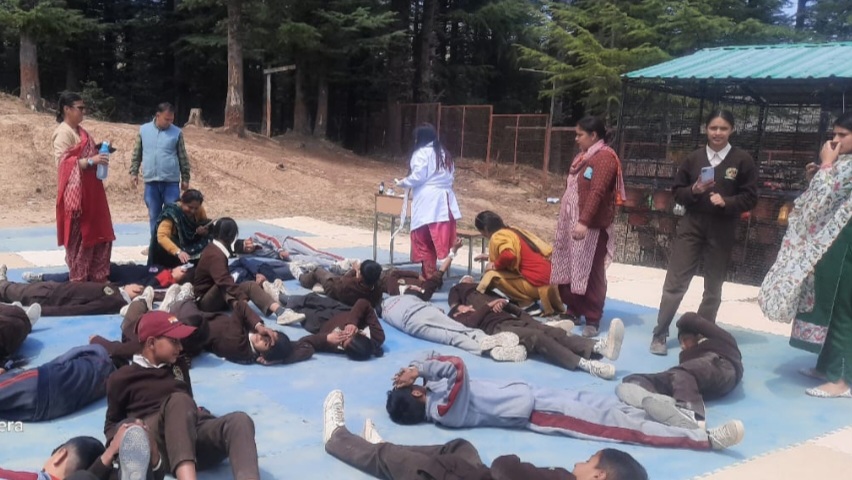 Mock drill organized for disaster awareness in GSSS Chiyog. HIMACHAL HEADLINES