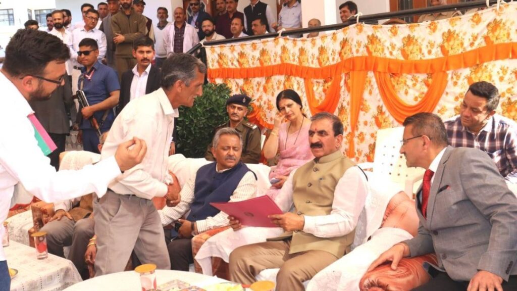Chief Minister Sukhu listens to public grievances in village Daro Deoria of district Sirmaur Chief Minister Sukhu listens to public grievances in village Daro Deoria of district Sirmaur HIMACHAL HEADLINES