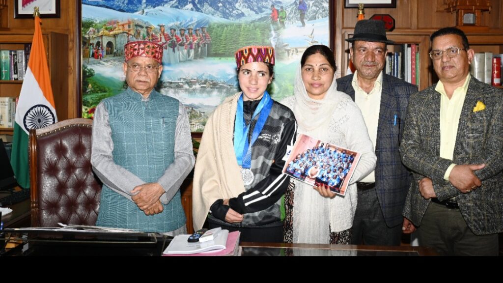Governor Shukla felicitates special Olympics silver medalist Harshita Thakur HIMACHAL HEADLINES