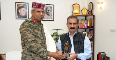DGBR Gen Raghu Srinivasan calls on Chief Minister Sukhu HIMACHAL HEADLINES