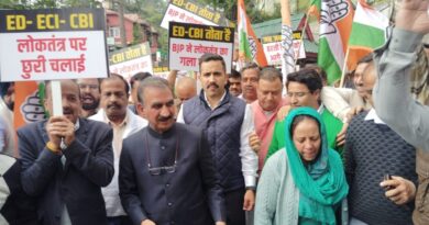 Congreaa demonstration was held in front of ED office in Shimla HIMACHAL HEADLINES