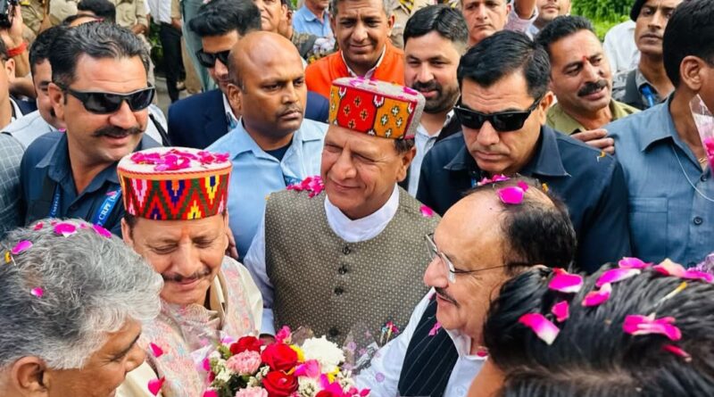 A Warm Welcome for BJP National President J.P. Nadda in Chamba HIMACHAL HEADLINES