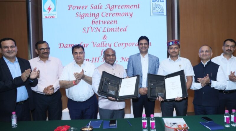  SJVN Signs Power Sale Agreement with DVC for Arun-III HEP HIMACHAL HEADLINES