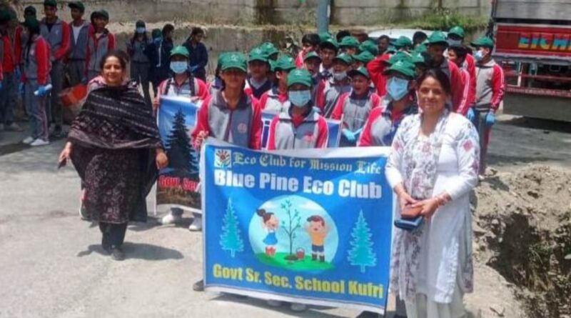 Blue Pine Eco Club launched cleanliness drive in Kufri HIMACHAL HEADLINES