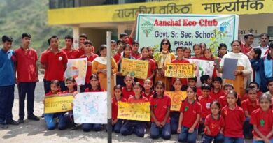 Children took out a rally in Peeran and gave the message of environmental protection HIMACHAL HEADLINES
