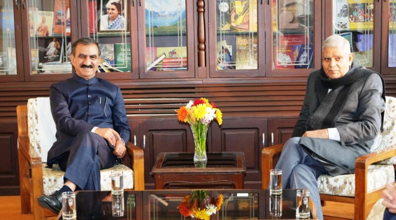 Sukhu felicitates Vice-President at Raj Bhavan HIMACHAL HEADLINES