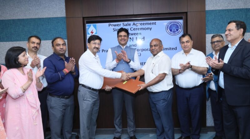 SJVN signed Power Sale and Power Purchase Agreements with UPPCL and NDMC HIMACHAL HEADLINES