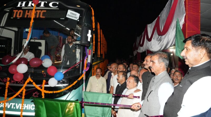 Sukhu flags off 24 state-of-the-art volvo buses HIMACHAL HEADLINES