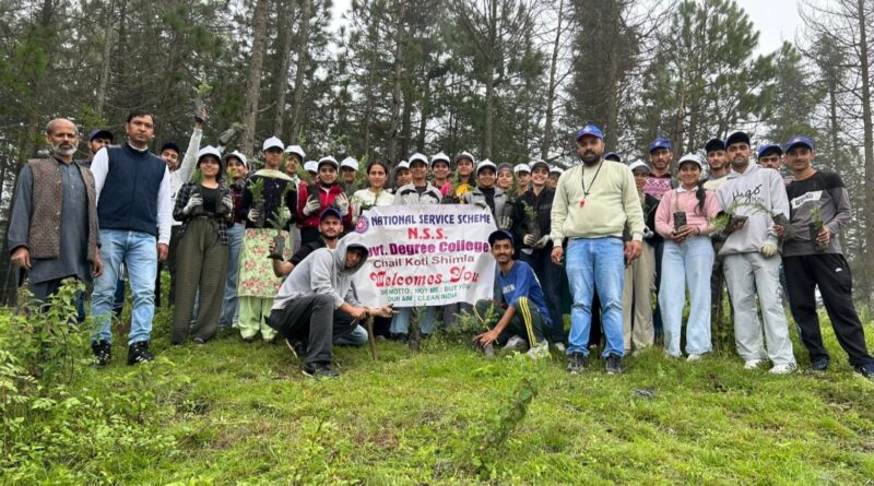 100 saplings planted in the name of 'one tree for mother' in Government College Chail-Koti 100 saplings planted in the name of 'one tree for mother' in Government College Chail-Koti HIMACHAL HEADLINES