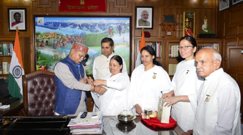 Brahma Kumari's Tie ‘Rakhi’ to Governor ahead of Raksha Bandhan HIMACHAL HEADLINES