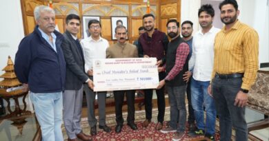 Contribution towards disaster relief fund HIMACHAL HEADLINES