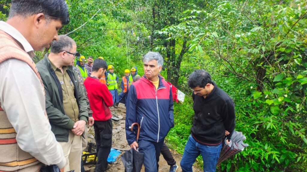 A house and a cowshed were destroyed due to landslide in Jot village of Junga HIMACHAL HEADLINES