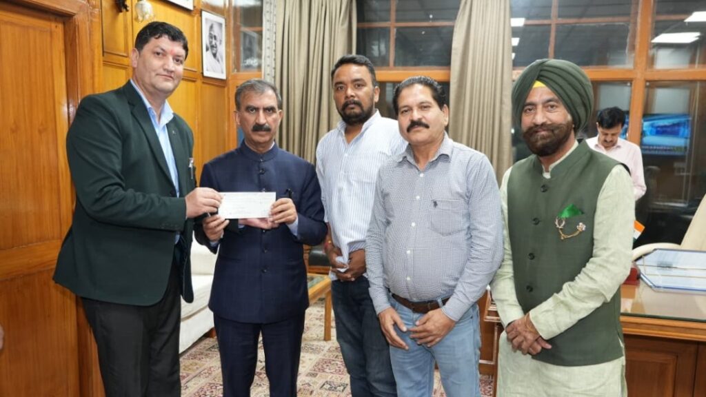 Jogindra Central Cooperative Bank Chairman Mukesh Sharma calls on CM Sukhu HIMACHAL HEADLINES