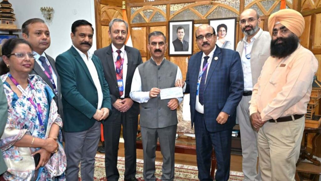 Rs 1.55 Crore contributed by SBI towards  Aapda Rahat Kosh HIMACHAL HEADLINES