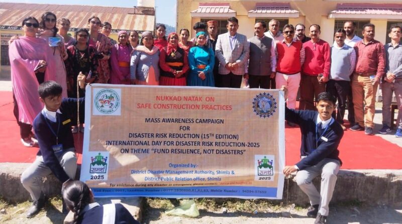 Disaster awareness program organized in Junga and Peeran schools HIMACHAL HEADLINES