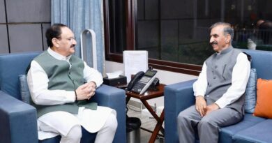 Chief Minister Sukhu calls on Union Health Minister J.P. Nadda HIMACHAL HEADLINES