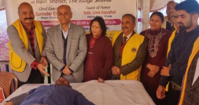 Mayor Surinder Chauhan and Dy Mayor Uma Kaushal inaugurated a blood donation camp hosted by Lion International & WHO HIMACHAL HEADLINES