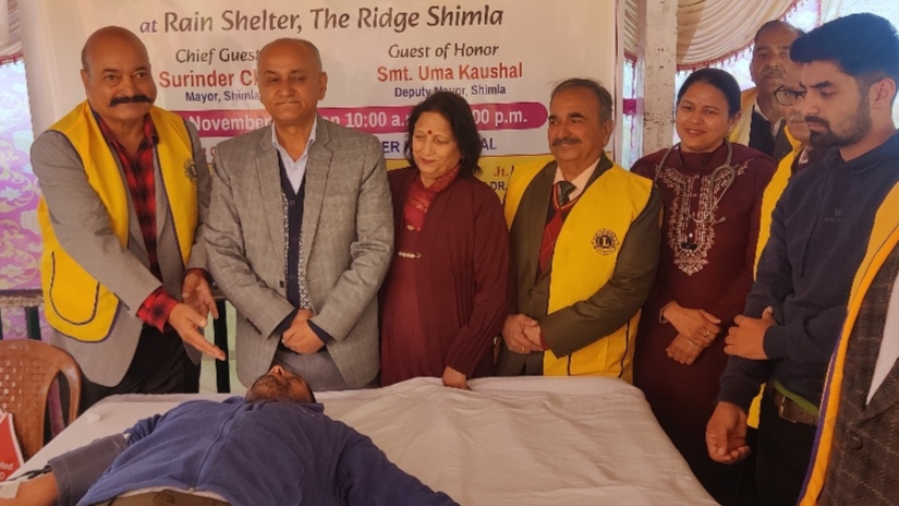 Mayor Surinder Chauhan and Dy Mayor Uma Kaushal inaugurated a blood donation camp hosted by Lion International & WHO HIMACHAL HEADLINES