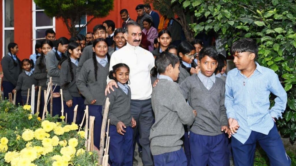 Sukhu interacts with students of Tong-len School in Dharamshala HIMACHAL HEADLINES