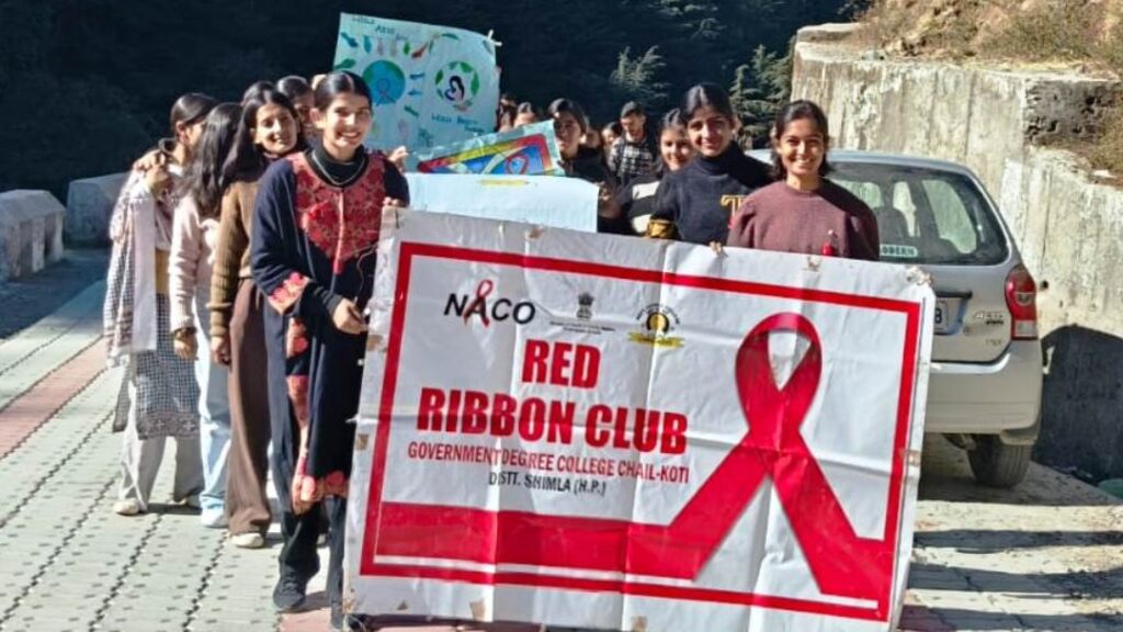 Students organised an awareness rally in Koti on World AIDS Day HIMACHAL HEADLINES