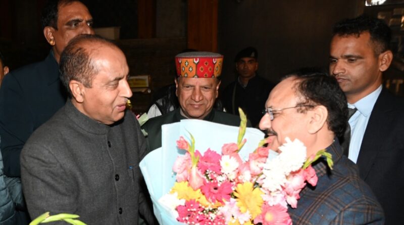 BJP National President Jagat Prakash Nadda arrives in Himachal HIMACHAL HEADLINES