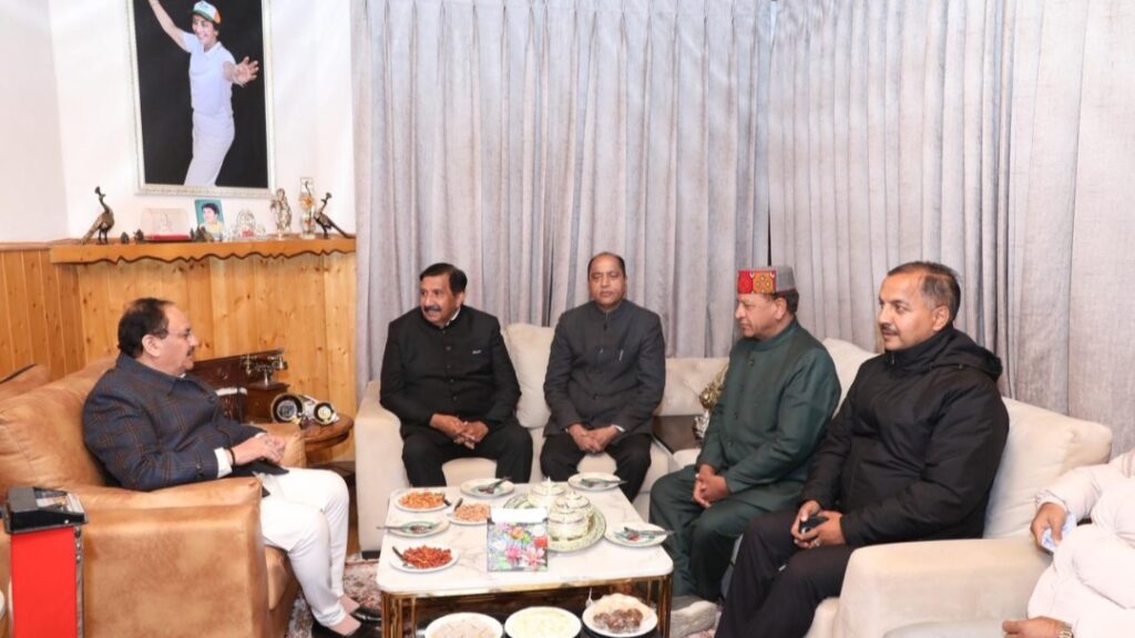 Nadda met Agnihotri at his house and extended best wishes on his daughter Aastha's marriage HIMACHAL HEADLINES