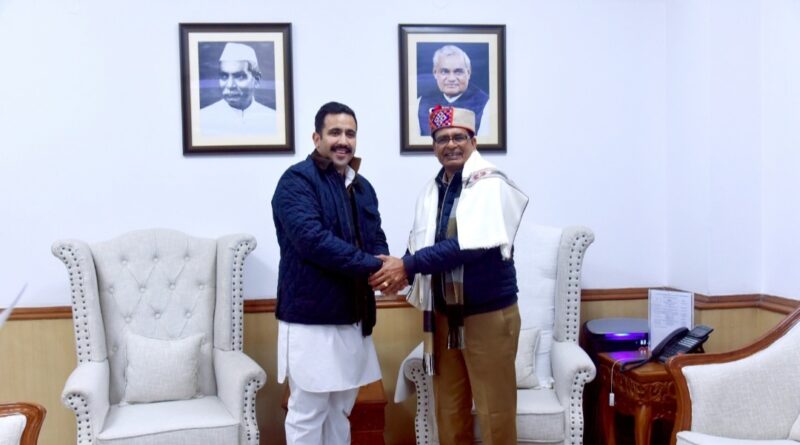 Vikramaditya calls on Union Rural Development Shivraj Chouhan HIMACHAL HEADLINES