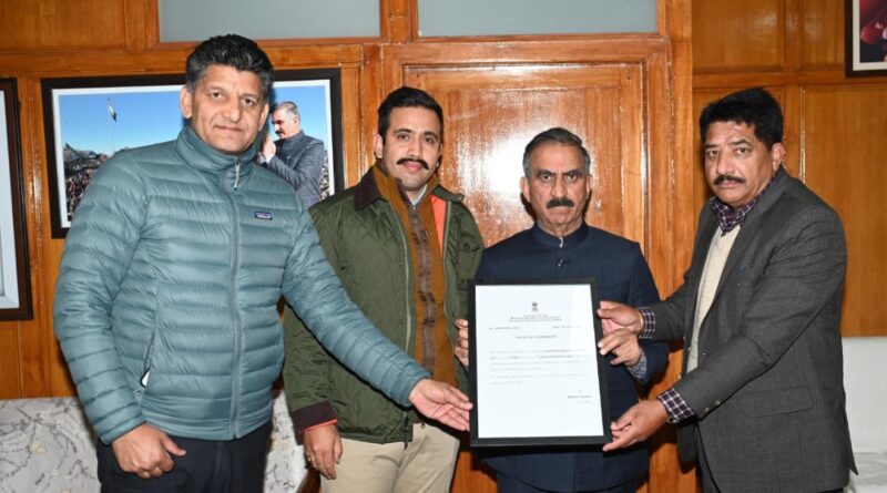 Sukhu congratulates HPSCBL for securing first position nationally in PMFBY implementation HIMACHAL HEADLINES