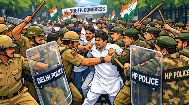 Delhi vs Himachal: Police Clash Over Youth Congress Arrests Delhi vs Himachal: Police Clash Over Youth Congress Arrests HIMACHAL HEADLINES