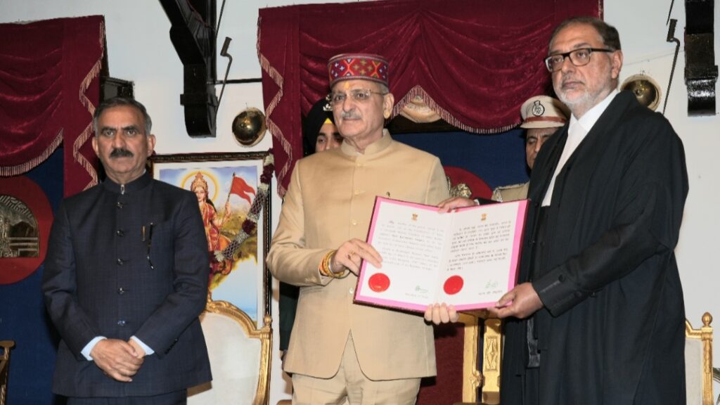 Kavinder Gupta sworn in as Governor of Himachal HIMACHAL HEADLINES