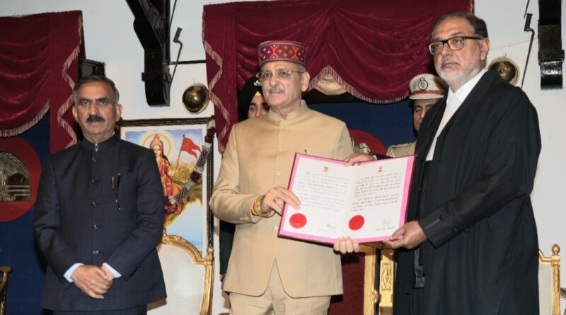 Kavinder Gupta sworn in as Governor of Himachal HIMACHAL HEADLINES