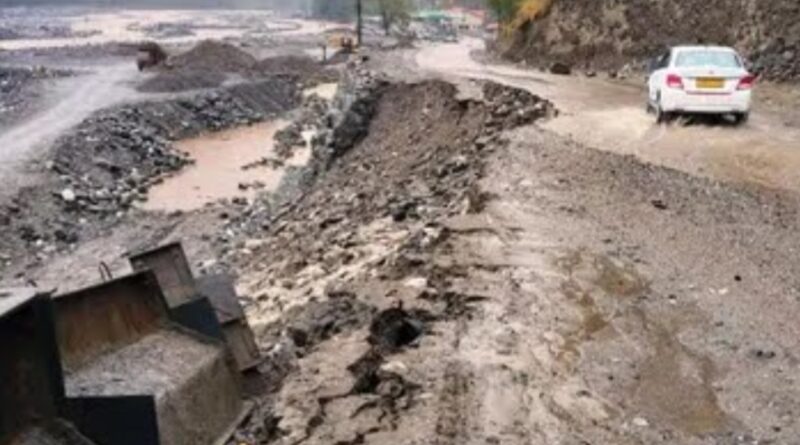 Newly laid stretch of Kullu-Manali four-lane washed away: Locals question highway’s strength HIMACHAL HEADLINES
